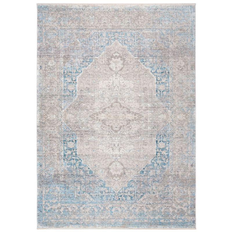 Dream DRM401 Power Loomed Indoor Area Rug - Grey/Aqua - 4'x6' - Safavieh