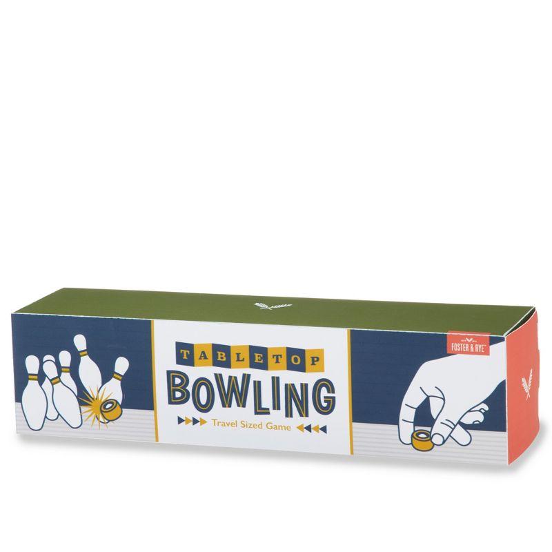 Foster & Rye Mini Bowling Set - Travel and Tabletop Games, Includes Weighted Game Mat and Mini Bowling Pins - Desk Games 9-Piece Set of 1