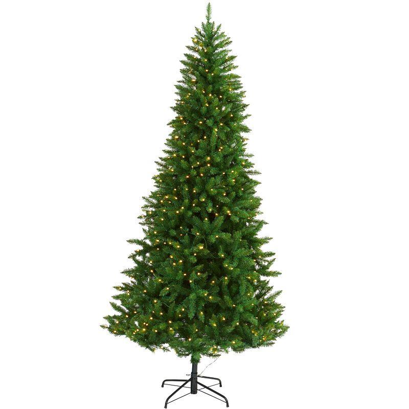 Nearly Natural 7.5-ft Green Valley Fir Artificial Christmas Tree with 500 Clear LED Lights