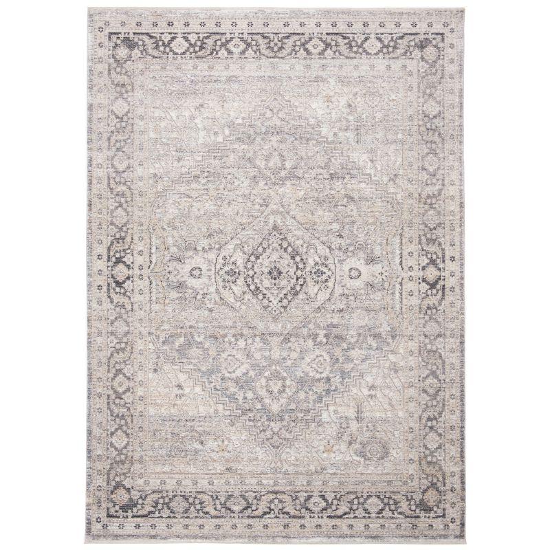 Grey and Ivory Hand-Knotted Wool Area Rug, 2'6" x 4'