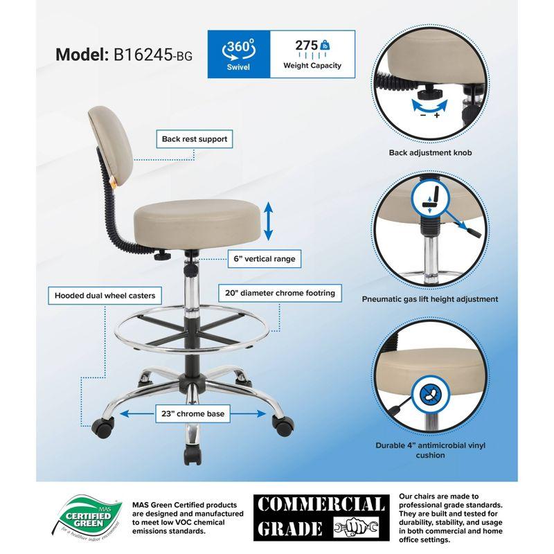 Boss Office Products Vinyl Drafting Chair