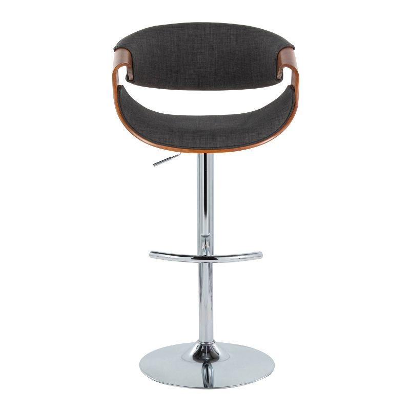 Swivel Upholstered Adjustable Height Counter Stool with Metal Frame