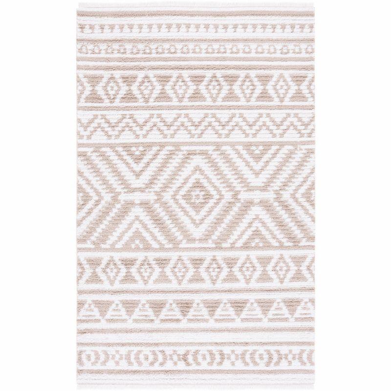 Continental Ivory Synthetic 4' x 6' Flat Woven Area Rug