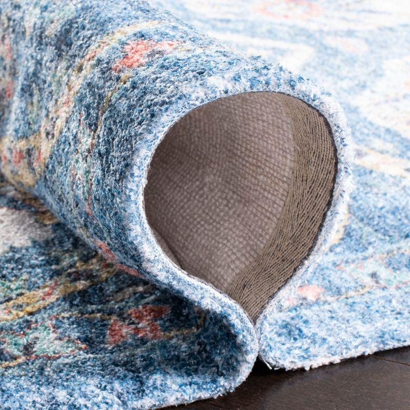 Saffron SFN551 Hand Loomed Area Rug - Blue/Creme - 4'x6' - Safavieh.