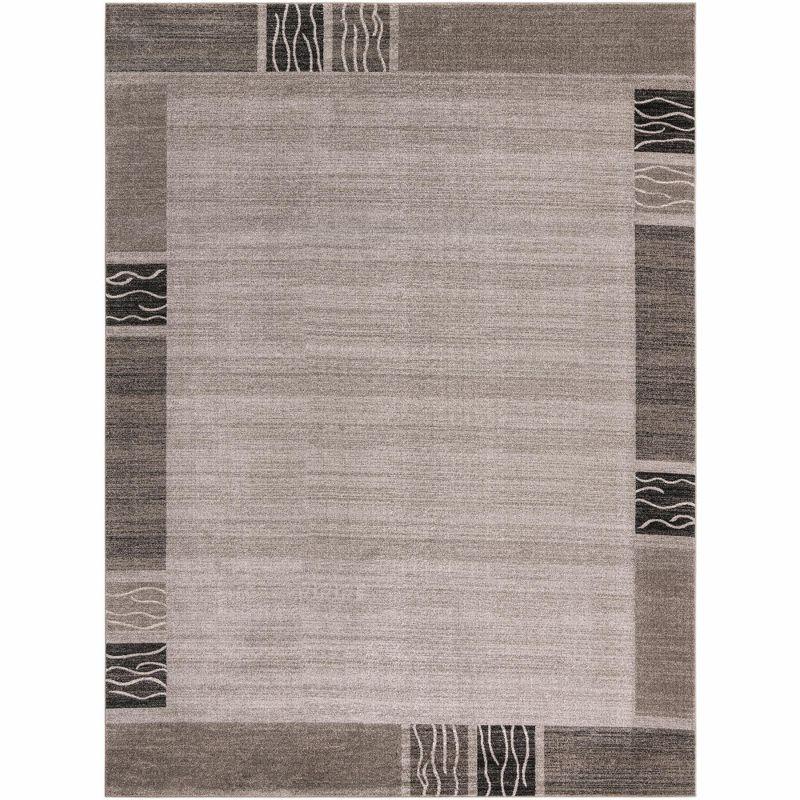 Unique Loom Del Mar Collection Area Rug - Sarah (9'  x 12' Rectangle Light Gray/Gray)