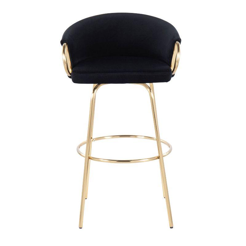 George Oliver Lakyia Swivel Upholstered Counter Stool with Metal Frame (Set of 2)