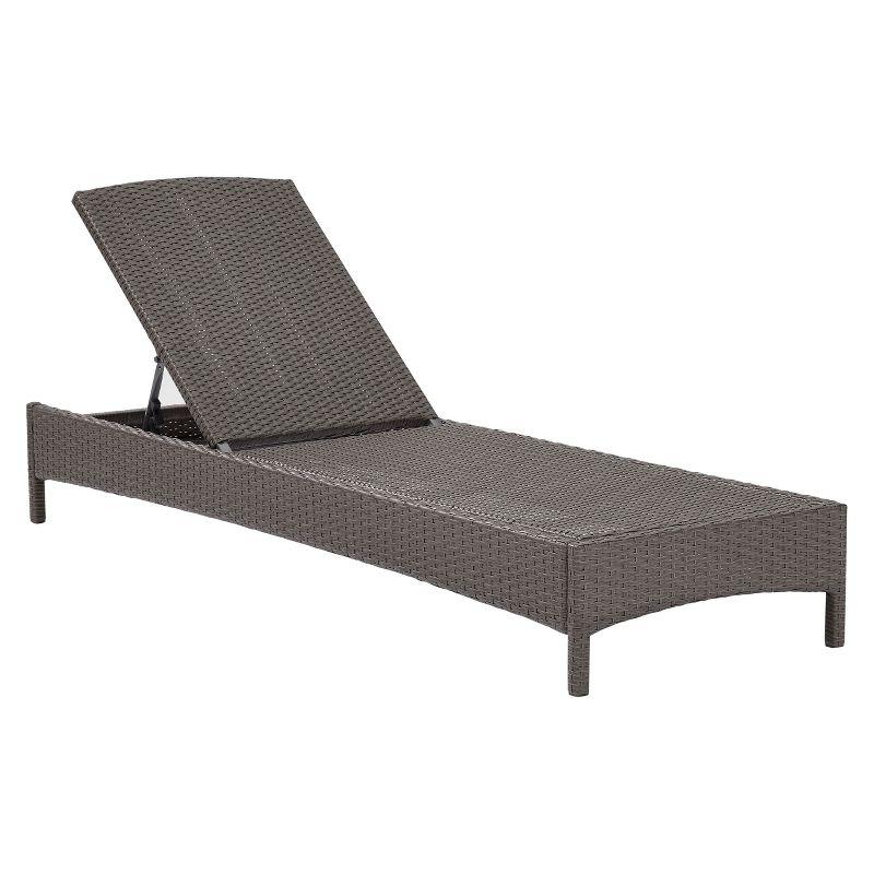 Palm Harbor Outdoor Wicker Chaise Lounge - Weathered Gray - Crosley