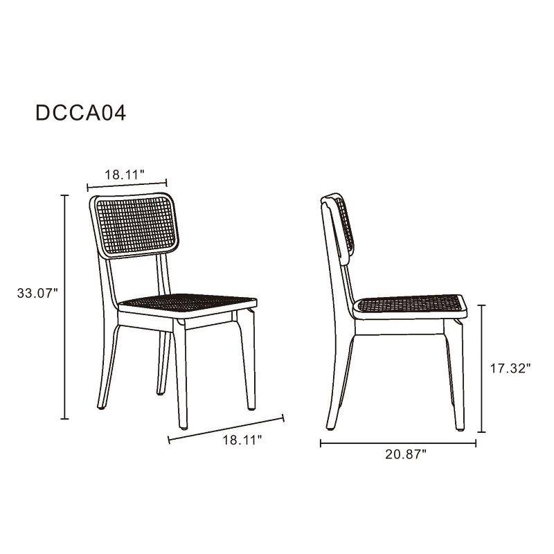 Manhattan Comfort Set of 2 Giverny Dining Chairs Natural - Manhattan Comfort: Ash Wood Frame, Matte Finish, No Assembly Required