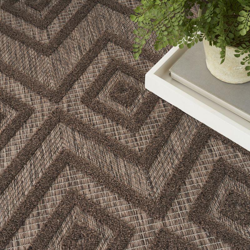 Nourison Versatile Solid Diamond Indoor Outdoor Flatweave Area Rug