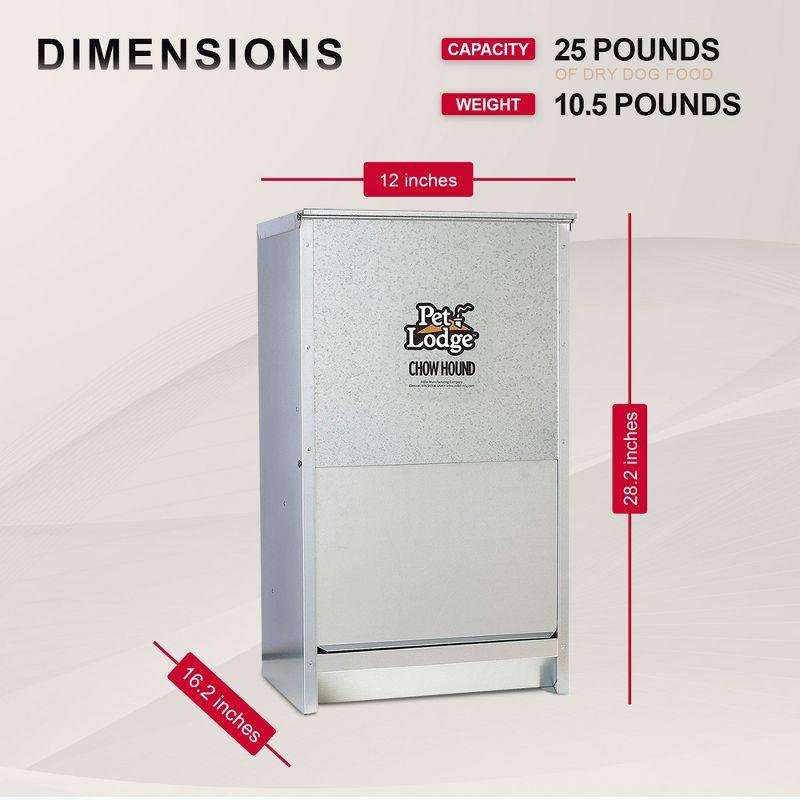 Little Giant Pet Lodge Dry Food Automatic Steel Dog Feeder Chow Hound 25 Pound Capacity