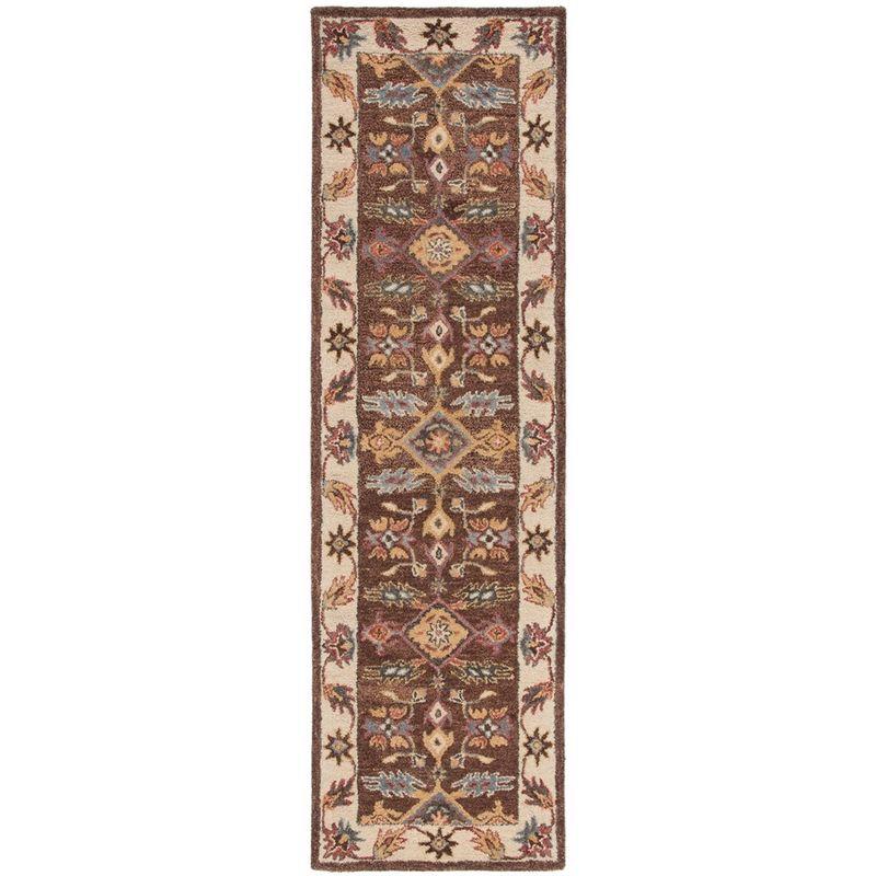 Antiquity AT502 Hand Tufted Runner Rug - Dark Brown/Ivory - 2'3"x8' - Safavieh.