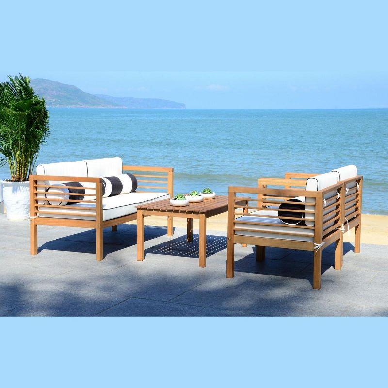 Wade Logan® Arlethe Wood 4 - Person Patio Conversation Sets with Cushions