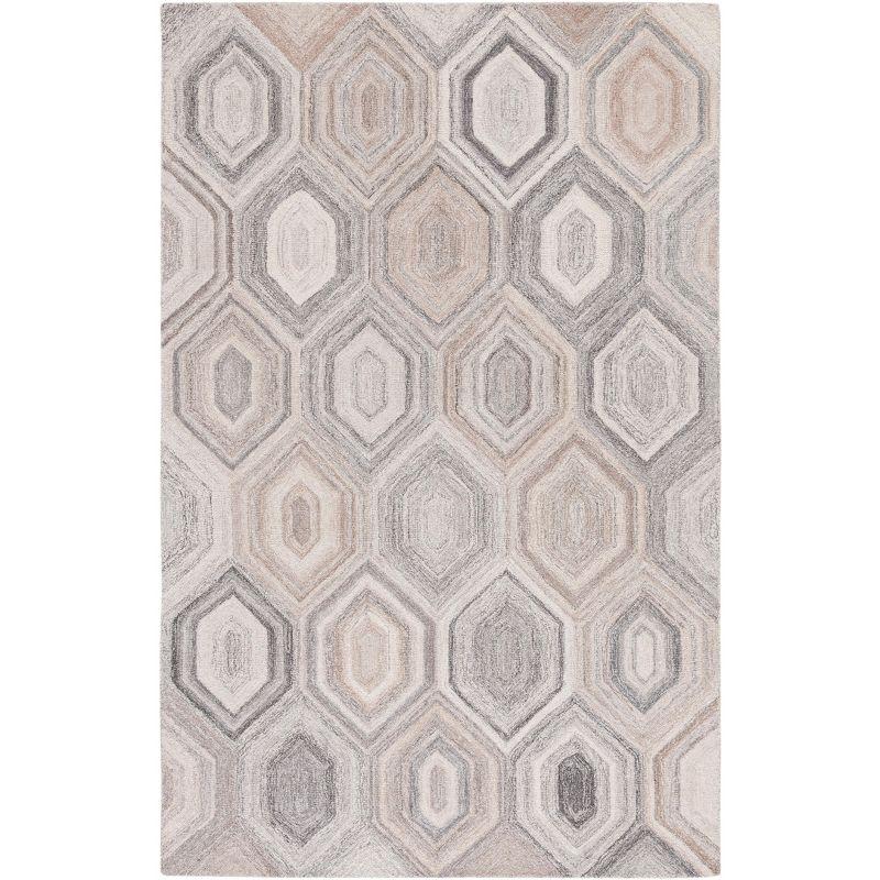 Gray Abstract Handmade Wool 6' x 9' Tufted Area Rug