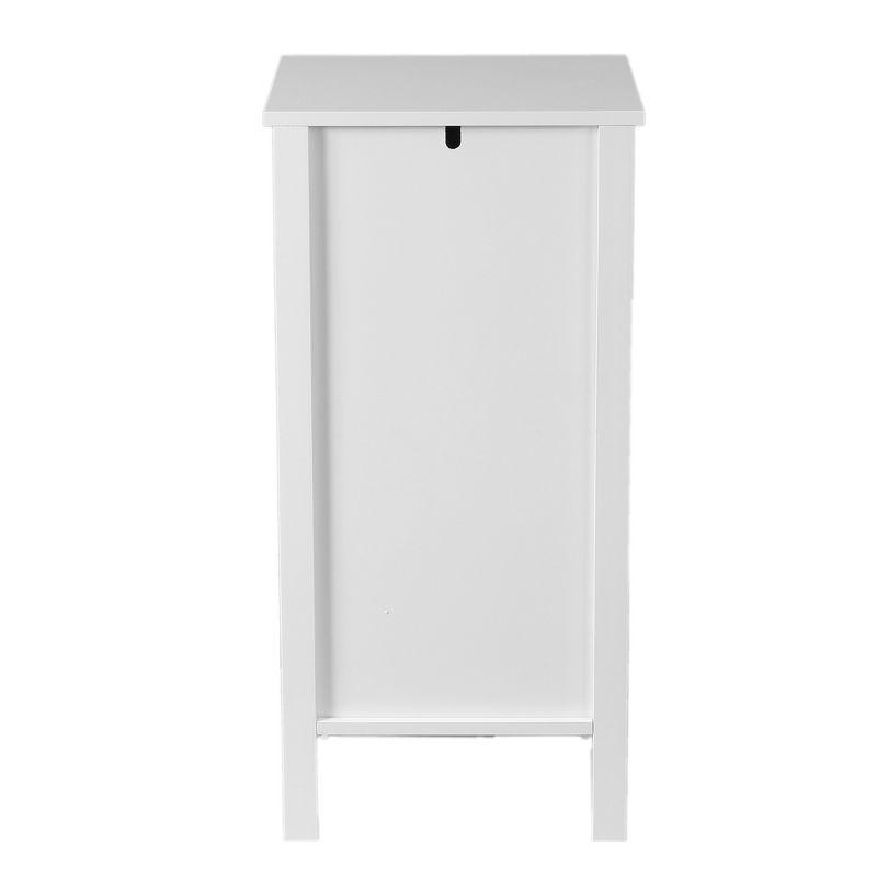 LuxenHome White MDF Wood 1-Door Bathroom Storage Cabinet