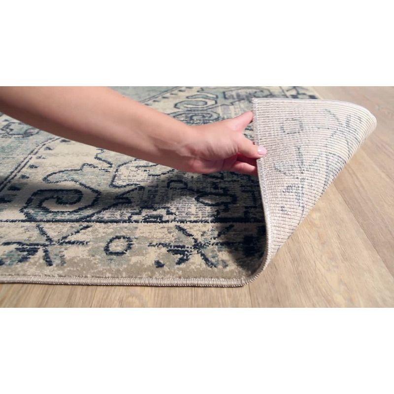 Livabliss 7'10"x9'11" Thatch Traditional Rug Blue: Medium Pile, Fade & Stain-Resistant, Indoor Use