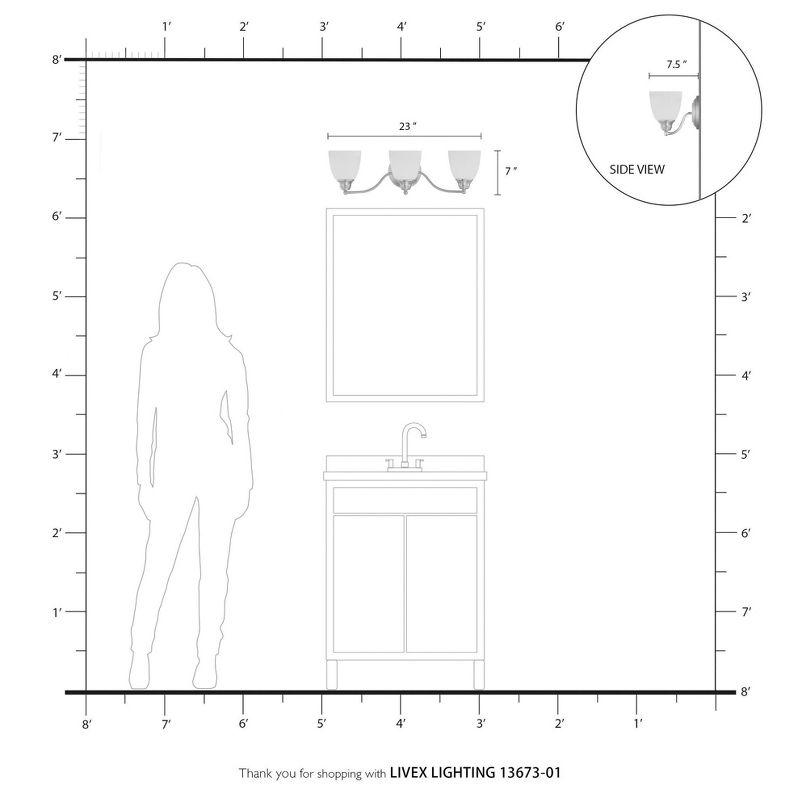 Livex Lighting Somerville 3 - Light Vanity in  Antique Brass