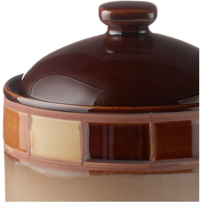 Gibson Elite Casa Estebana Reactive Glaze Stoneware Dinnerware, 3-Piece Canister Set, Beige/Brown