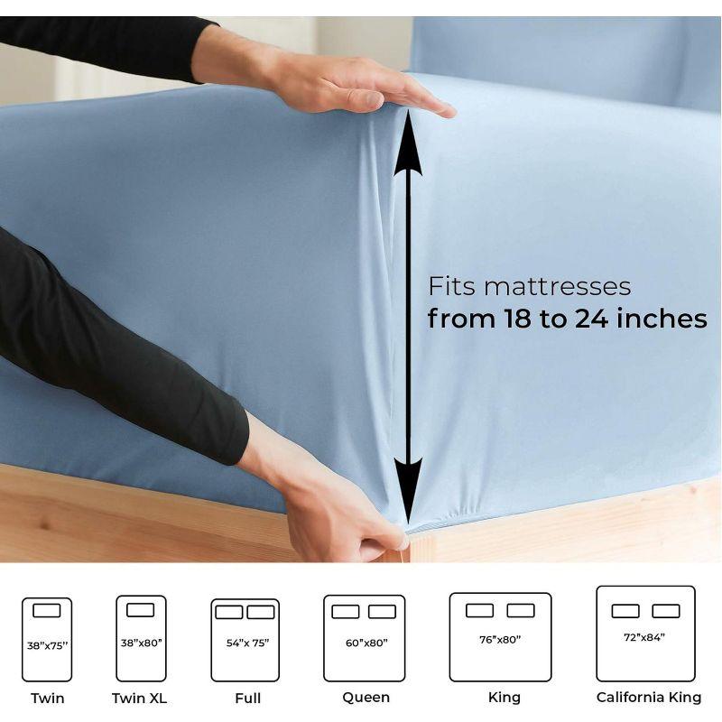 CGK Linens 6 Piece Extra Deep Pocket Ultra Soft & Cooling Sheet Set