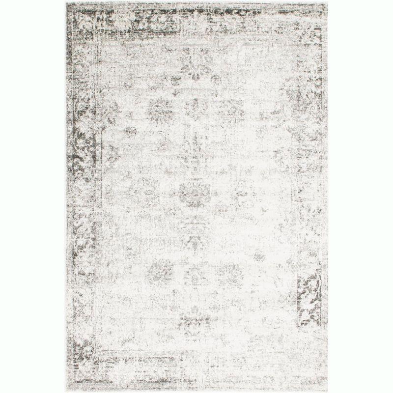 Elegant Gray Tufted Synthetic Area Rug for Indoor Use