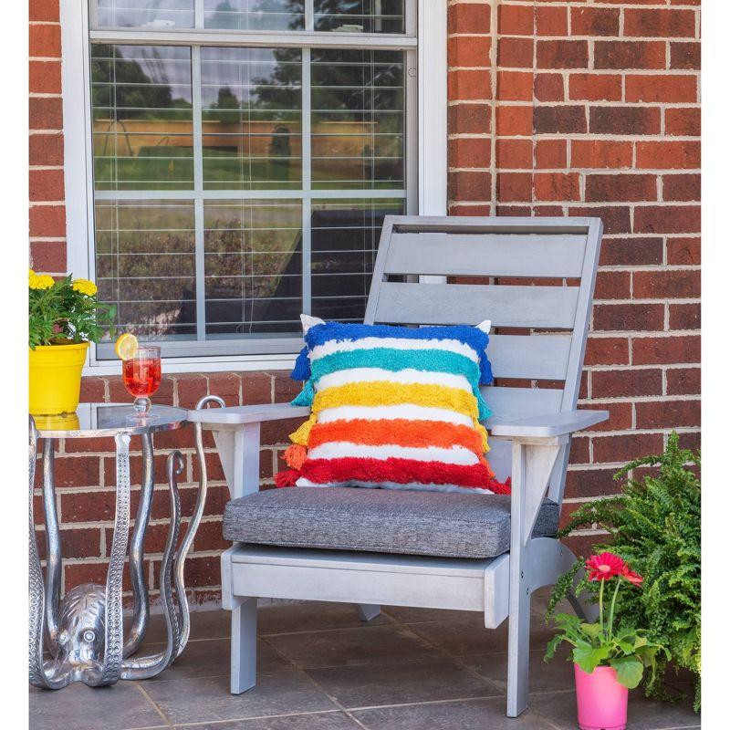 Rockport Outdoor Acacia Wood Chair with Cushion Gray - Linon