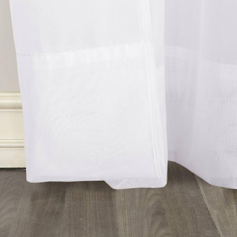 63"x59" Emily Sheer Voile Rod Pocket Curtain Panel White - No. 918