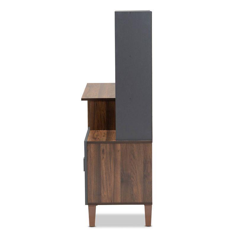 Contemporary Jaeger Two-Tone Walnut and Grey Wood Desk with Storage