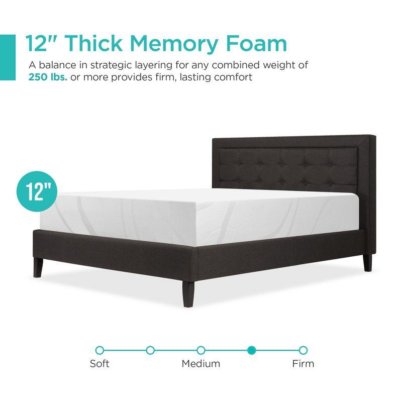 12in King Size 2-Layer Medium-Firm Charcoal Gel & Green Tea Infused Memory Foam Mattress