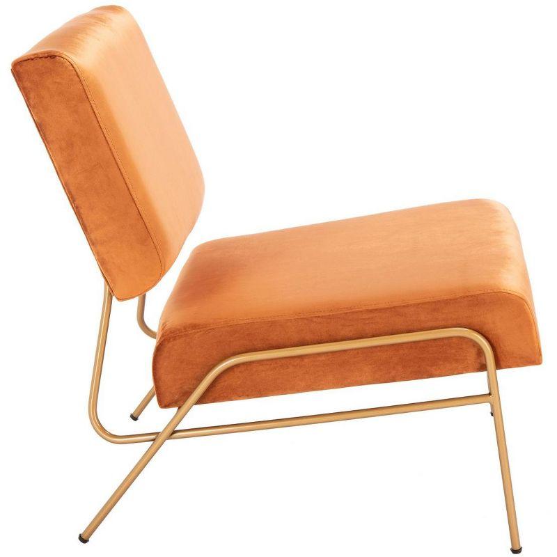 Romilly Velvet Accent Chair - Sienna/Gold - Safavieh
