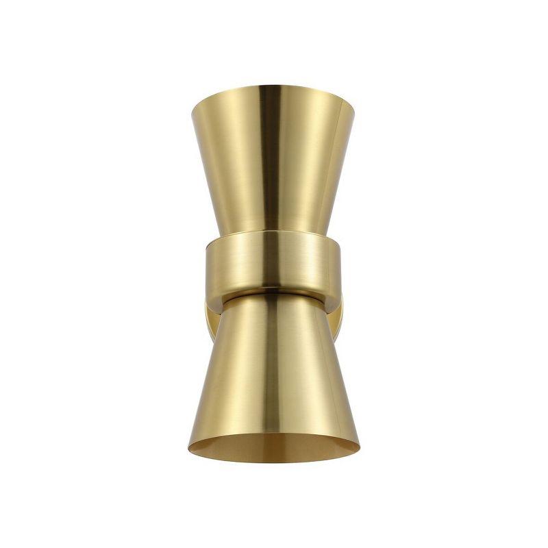 Bynner 2 Light 7.25" Wall Sconce (Set of 2) - Brass Gold - Safavieh