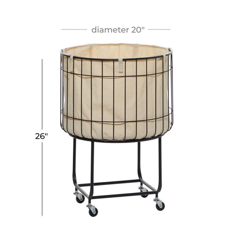 25.75''x19.25''  Contemporary Metal Storage Cart Off White - Olivia & May