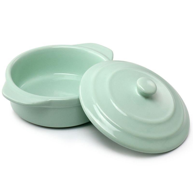 Martha Stewart Stoneware Round Mini Casserole with Lid in Mint