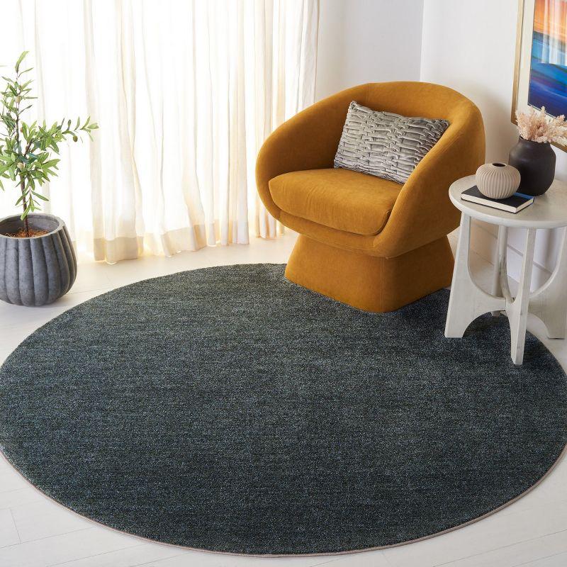 Lasa Green 4' Round Hand-knotted Synthetic Rug