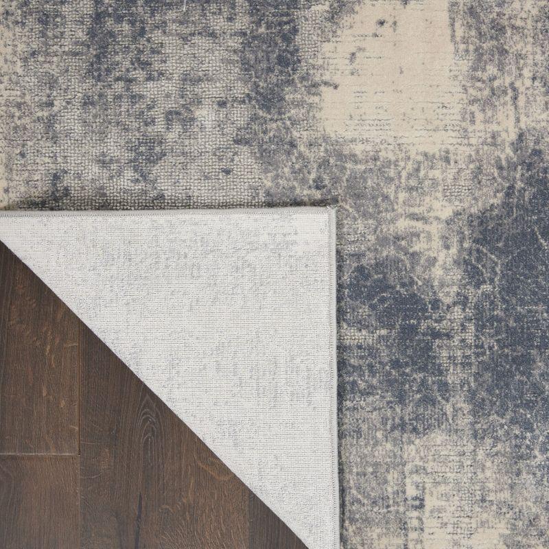 Nourison Rustic Textures Contemporary Abstract Indoor Area Rug Blue/Ivory 3'11" x 5'11"