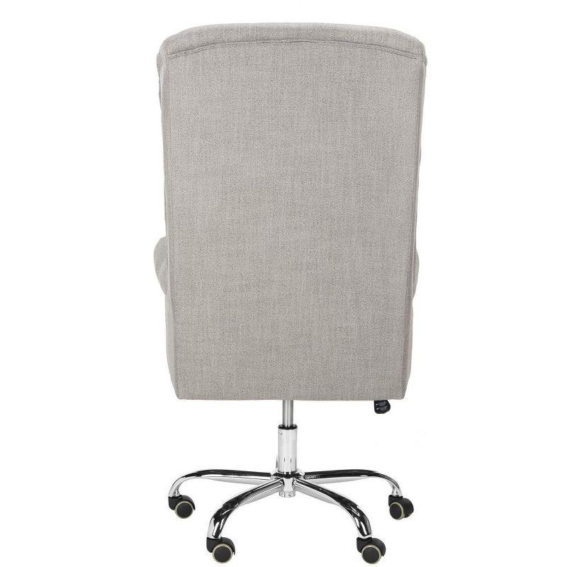 Ian Linen Chrome Leg Swivel Office Chair - Grey/Chrome - Safavieh