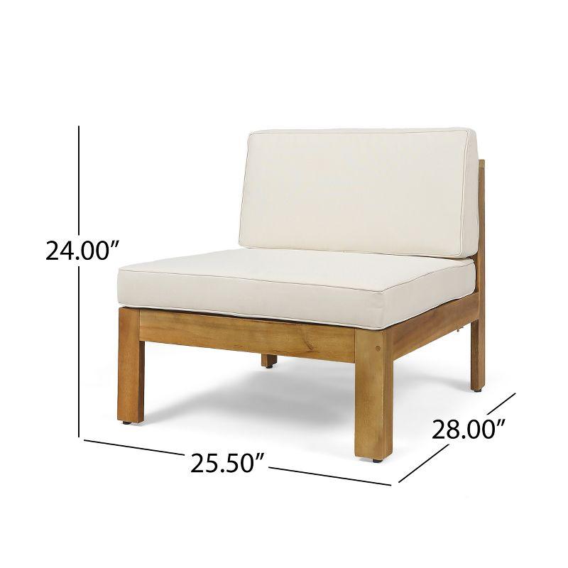 Alcove 5pc Acacia Wood Sofa Set - Teak/Beige - Christopher Knight Home: Weather-Resistant Outdoor Seating with Coffee Table