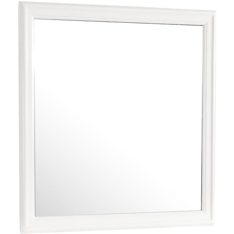 Classic White Square Wood Framed Dresser Mirror