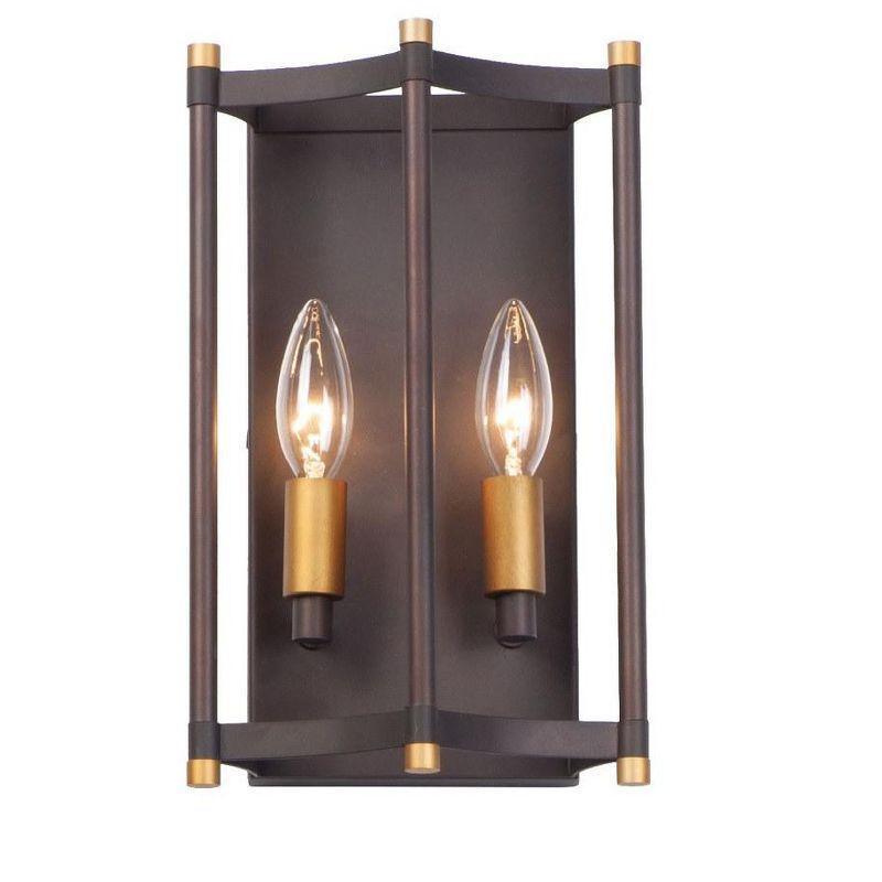 Maxim Lighting Wellington 2 - Light Wall Light in  Oil Rubbed Bronze/Antique Brass