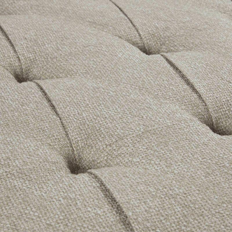 Kylie Tufted Square Cocktail Ottoman Taupe - Madison Park: Elegant Button Tufted, Nailhead Trim