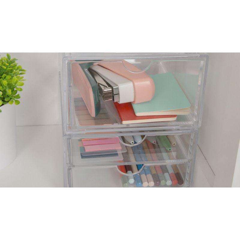 Thomas Martha Stewart Stackable Plastic Office Desktop Organizer Boxes - Single Drawer and 2 Drawers