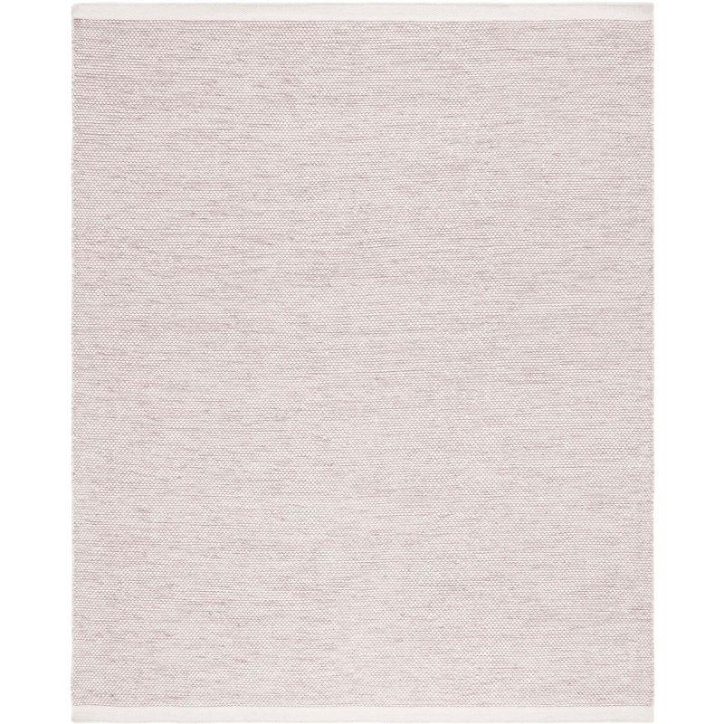 Ivory and Brown Braided Hand-Tufted Wool 6' x 9' Rug