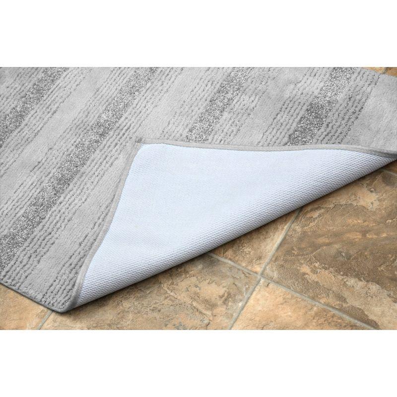 22"x60" Nylon Washable Bathroom Rug Runner Gray - Garland Rug