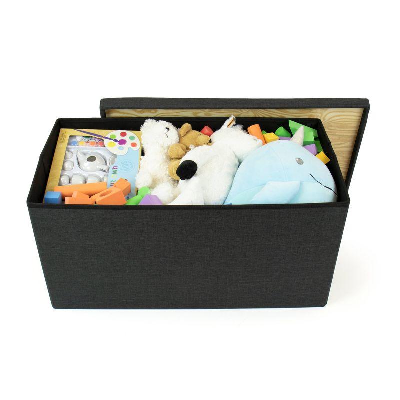 Heathered Storage Ottoman with Reversible Tray Cover - Humble Crew