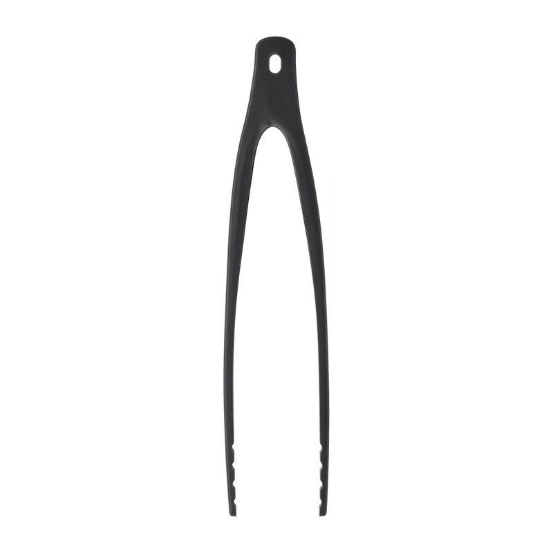 Matte Black Silicone Kitchen Tongs with Acacia Wood Handle