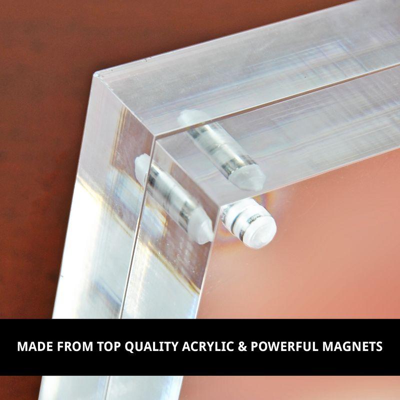 Azar Displays Clear Acrylic Magnetic Photo Block Frame Set with 4x6 and 5x7 size Frames