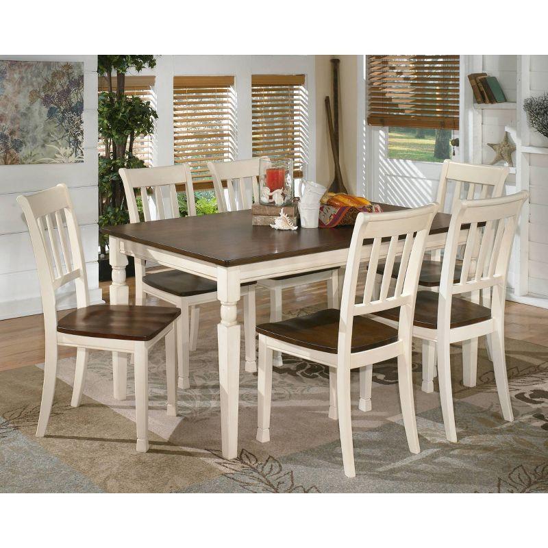 2pc Whitesburg Dining Room Side Chair Cottage White - Signature Design by Ashley: Hardwood Frame, Slat Back Design