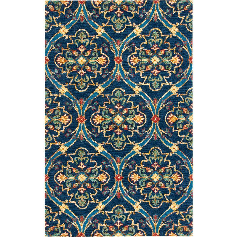 Heritage HG475 Hand Tufted Area Rug - Navy/Yellow - 3'x5' - Safavieh.