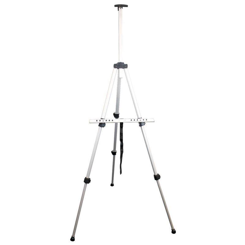 Art Alternatives Tilden Aluminum Tripod Easel: Silver, 65" Height, Lightweight, Painting & Art Display