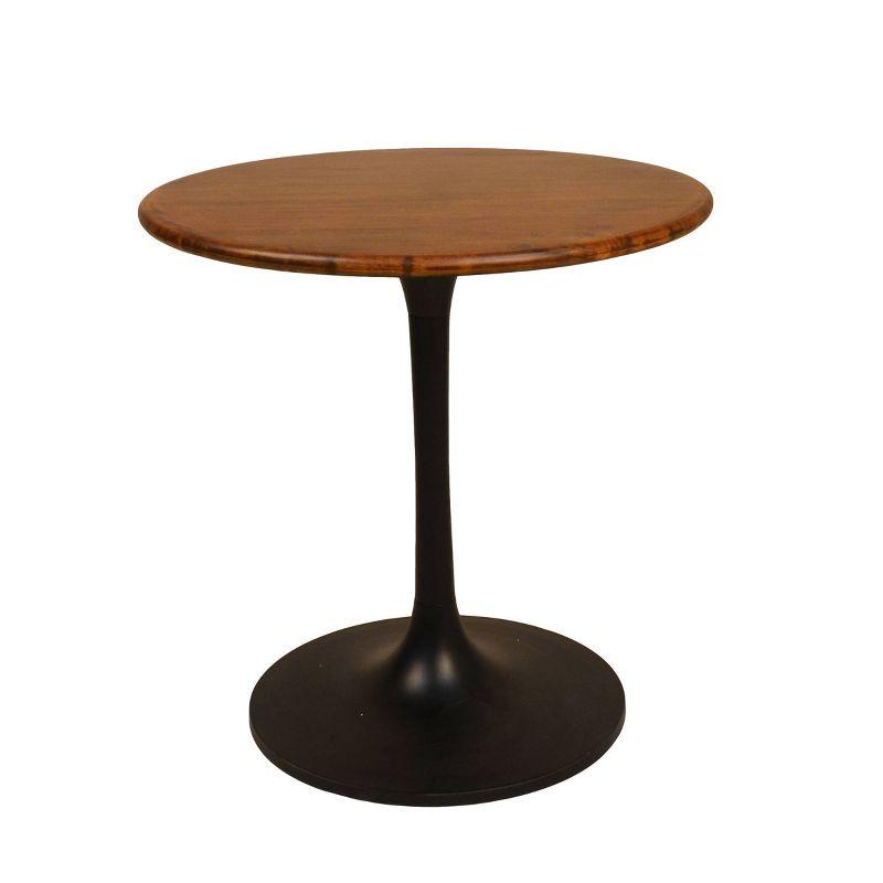 Carolina Living 30" Somerset Wood Top Round Dining Table Black: Mango Wood, Pedestal Base