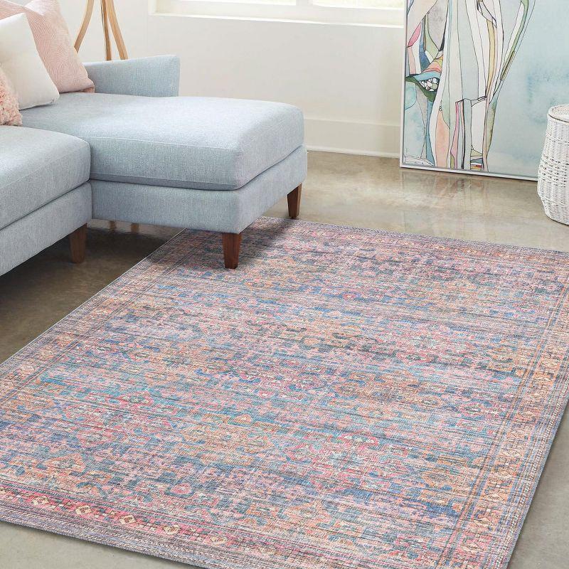 Unique Loom 9' 2 x 12' 0 Nostalgia Bliss Machine Washable Antique Blue Area Rug