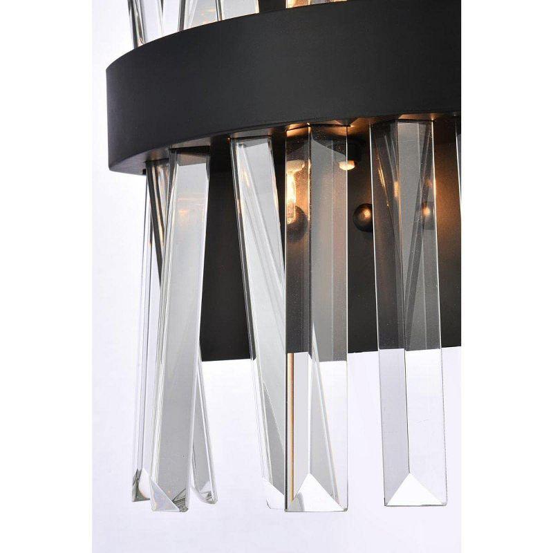 Elegant Lighting Serephina 8 inch crystal bath sconce in black